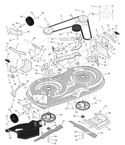 Mower Housing Diagram and Parts List for 425615X50B 2004 Briggs and Stratton Lawn Tractor